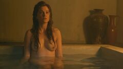 Lucy Lawless nude in bed scenes from Spartacus series