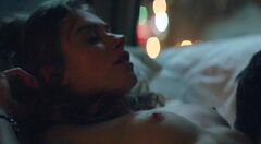 Imogen Poots' nude breasts in hot bed scenes