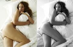 13. Cindy Crawford nude in bed photoshoot