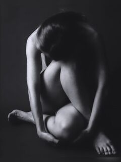 6. Kseniia Otynova nude in black and white photoshoot
