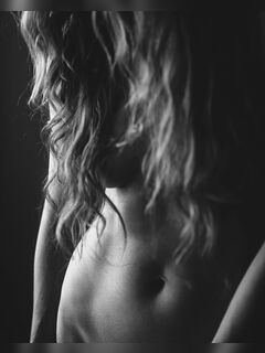7. Kseniia Otynova nude in black and white photoshoot